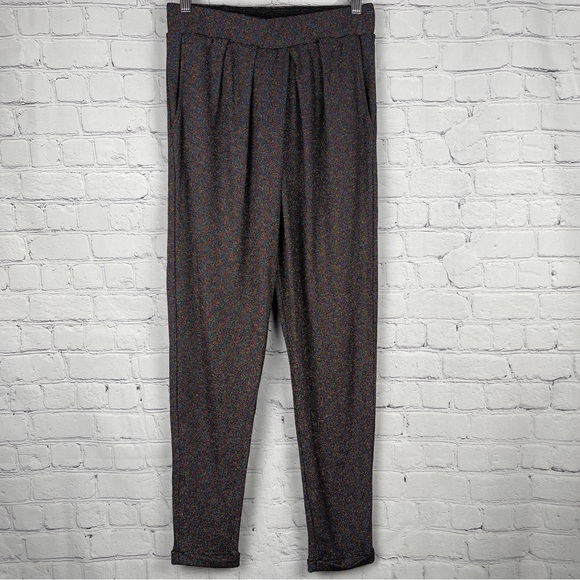 Terez Pants - TEREZ multicolor metallic pleated high waist lightweight stretch pants, size S
